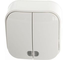 Двухклавишный выключатель IONICH с подсветкой слоновая кость 1426 