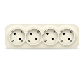 Четырехместная розетка IONICH с/з слоновая кость 1452 