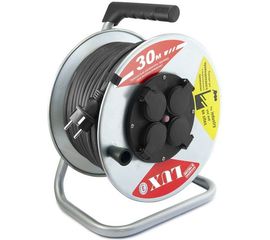 Силовой удлинитель на металл.катушке LUX 55130 К4-Е-30 КГ 3x2.5 30м 16А 4 роз. с з/к, защитой и крышк. IP44 4606400420415 