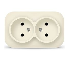 Двойная розетка IONICH б/з слоновая кость 1427 