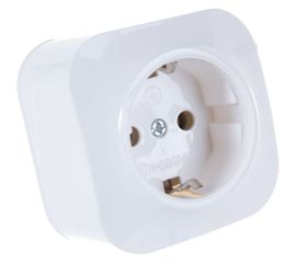 Одноместная розетка IONICH с/з, о/у, 16А, 220В, белая еврослот 1416 