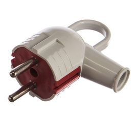 Вилка Lezard с заземлением с ручкой бел. с красн. 715-0201-602 