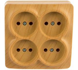 Четырехместная розетка IONICH б/з сосна квадрат 1458 