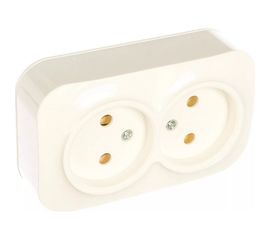 Двухместная розетка IONICH с/з, о/у, 16А, 220В, белая еврослот 1419 