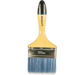 Кисть для воднодисперсионных и акриловых ЛКМ STAYER EURO АQUA плоская, искусственная щетина, деревянная ручка, 4/100мм 01062-100 