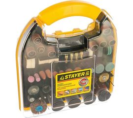 Набор мини-насадок в пластиковом кейсе (186 предметов) для гравировальных машин Stayer 29900-H186 