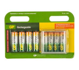 Перезаряжаемые аккумуляторы GP 270AAHC AA, емкость 2700 мАч - 8 шт. 270AAHC4/4-2CR8 