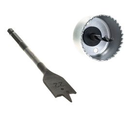 Набор ЗУБР "ЭКСПЕРТ" для врезки замков, коронка по дереву 48мм, державка с центр. сверлом, перьевое сверло 22мм, 3 пред 2954-48-H3_z01 