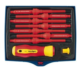 Диэлектрическая отвертка со сменными жалами СИБРТЕХ до 1000В 9 предметов 12938 