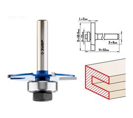 Фреза горизонтально-пазовая ПРОФЕССИОНАЛ (50.8х2х53 мм; хвостовик 8 мм) Зубр 28757-50.8-2 