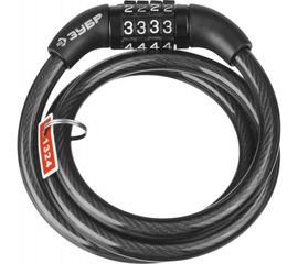 Тросовый кодовый Замок Зубр Стандарт с неизменяемым кодом длина троса 1200 мм d 8 мм 37267-120 