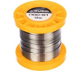 Припой ПОС 61 (1 мм; 100 г; трубка с канифолью) Зубр 55450-100-10C 