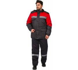 Зимний костюм ФАКЕЛ Сибер СОП, темно-серый/красный, 48-50, 170-176 87468919.003 