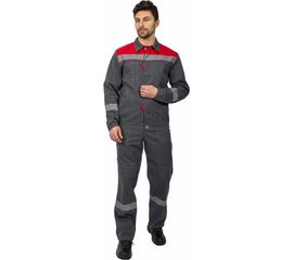 Костюм Факел Липецк темно-серый меланж/красный, р. 64-66, рост 182-188 87476023.012 