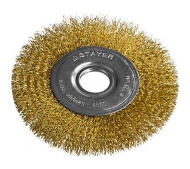 Щетка дисковая PROFESSIONAL (125х22 мм; витая стальная латунированная проволока 0.3 мм) для УШМ STAYER 35122-125 