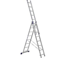 Трехсекционная универсальная алюминиевая лестница Алюмет Серия H3 5308 