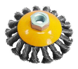 Щетка крацовка дисковая витая (100 мм; М14) для УШМ Biber 70977 тов-076222 