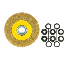 Щетка крацовка дисковая с комплектом переходников (200 мм; 32 мм) Biber 70980 тов-076225 