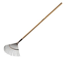 Веерные садовые грабли с деревянным черенком GRINDA 22 круглых зубца, 400х260х1500 мм 39591 