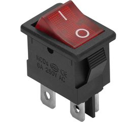 Клавишный выключатель duwi красный с подсветкой 4 контакта, 250В, 6А, тип RWB-207, SC-768, 26846 8 