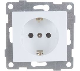 Розетка GUSI ELECTRIC Bravo 1-ой с/з с з/ш, СУ, 16А, 250В, белый С10Р4-001 