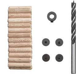 Набор шкантов KWB 25 шт 6х30 мм, сверло по дереву, маркеры, ограничитель 028-066 