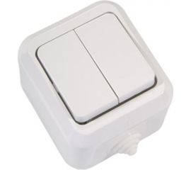 Выключатель с двумя клавишами полугерметичный, белый Makel Nemilyer 18301 