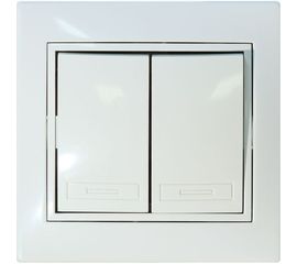 Двухклавишный выключатель Jilion белый 9533136 