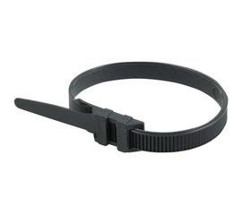 Усиленный хомут с двойным горизонтальным замком REXANT nylon 12 260x9 мм 100 шт черный 07-0269 