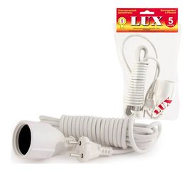 Сетевой одноместный удлинитель, без з/к, 250В, 10А, 5м LUX У-101-05 4606400419693 