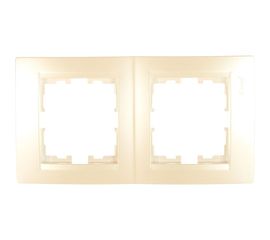 Двухместная вертикальная рамка LEZARD KARINA б/ вст жемчужно-белый перламутр 707-3000-152 