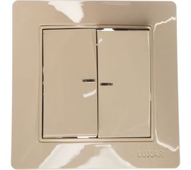 Выключатель LUXAR Novo с/у 2 клавиши, с подсветкой, кремовый, 250В 10А 4606400420248 