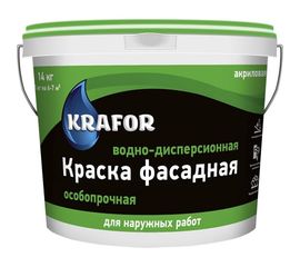 Фасадная особопрочная краска KRAFOR в/д 14 кг 26952 