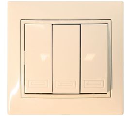 Трёхклавишный выключатель Jilion бежевый 9533153 