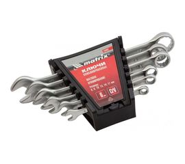 Набор ключей комбинированных, 6 - 17 мм, 6 шт., CrV, матовый хром MATRIX 15402 