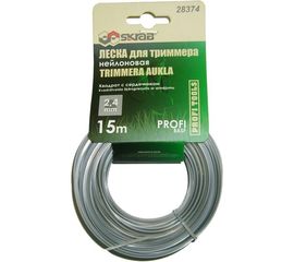 Леска для триммера (2.4 мм х 15 м; квадрат с сердечником) SKRAB 28374 