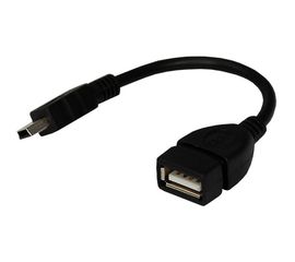 USB кабель REXANT OTG mini USB на USB шнур 0.15M черный 18-1181 