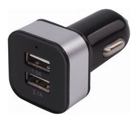 Автомобильное зарядное устройство SONNEN 2 порта USB, 21 А, черное-белое 454796 