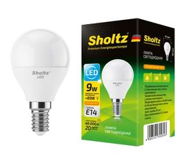 Светодиодная лампа Sholtz шар 9Вт E14 2700К 220В LEB3028 