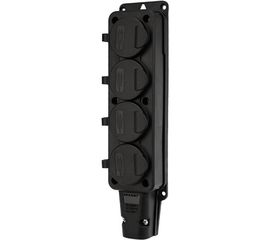 Штепсельная четырехместная влагозащищенная розетка REXANT с/з, 16 А, IP54 каучук 111-114 