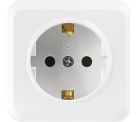 Розетка Smartbuy 1-местная 16А с заземлением белая, керамика Юпитер SBE-03w-16-S1-Z-c 