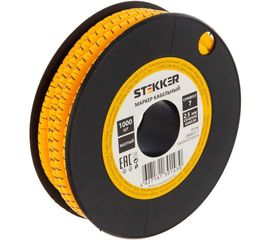 Кабель-маркер STEKKER 7 для провода сеч.2,5мм, желтый, CBMR25-7 39104 