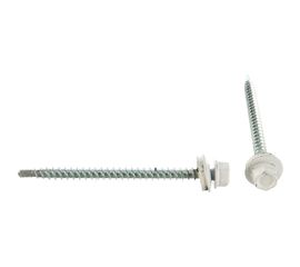 Кровельный саморез Tech-Krep КР сверло 4,8х70 RAL-9003 ярко-белый 30 шт, коробка с окном 124647 