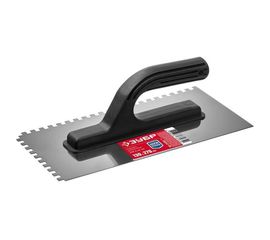 Гладилка Мастер Зубр 130x270 мм, 6x6 мм, штукатурная зубчатая нержавеющая с пластиковой ручкой 08042-06 