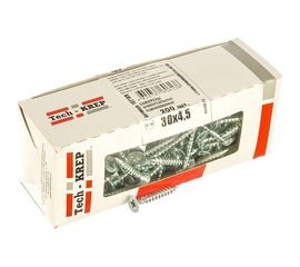 Универсальный саморез Tech-Krep 30х4,5 мм 200 шт оцинкованный, коробка с окном 102189 