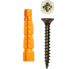 Саморез ШУж Tech-Krep 4,0х70 потайная головка + универсальный дюбель 6х52 14 шт - пакет 112940 