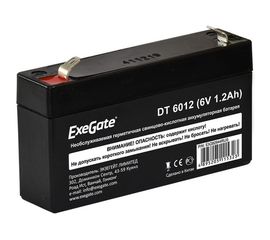 Батарея аккумуляторная АКБ DT 6012 6V 1.2Ah, клеммы F1 ExeGate 282944 