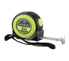Рулетка с автоблокировкой, 3м/16мм, магнит, нейлон ARMERO A100/031 