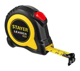 Рулетка Stayer LEADER 10м / 25мм с автостопом в ударостойком обрезиненном корпусе 3402-10-25 