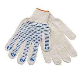 Хлопчатобумажные вязанные перчатки NWT с ПВХ 10 класс, 5 нитей 7290048 